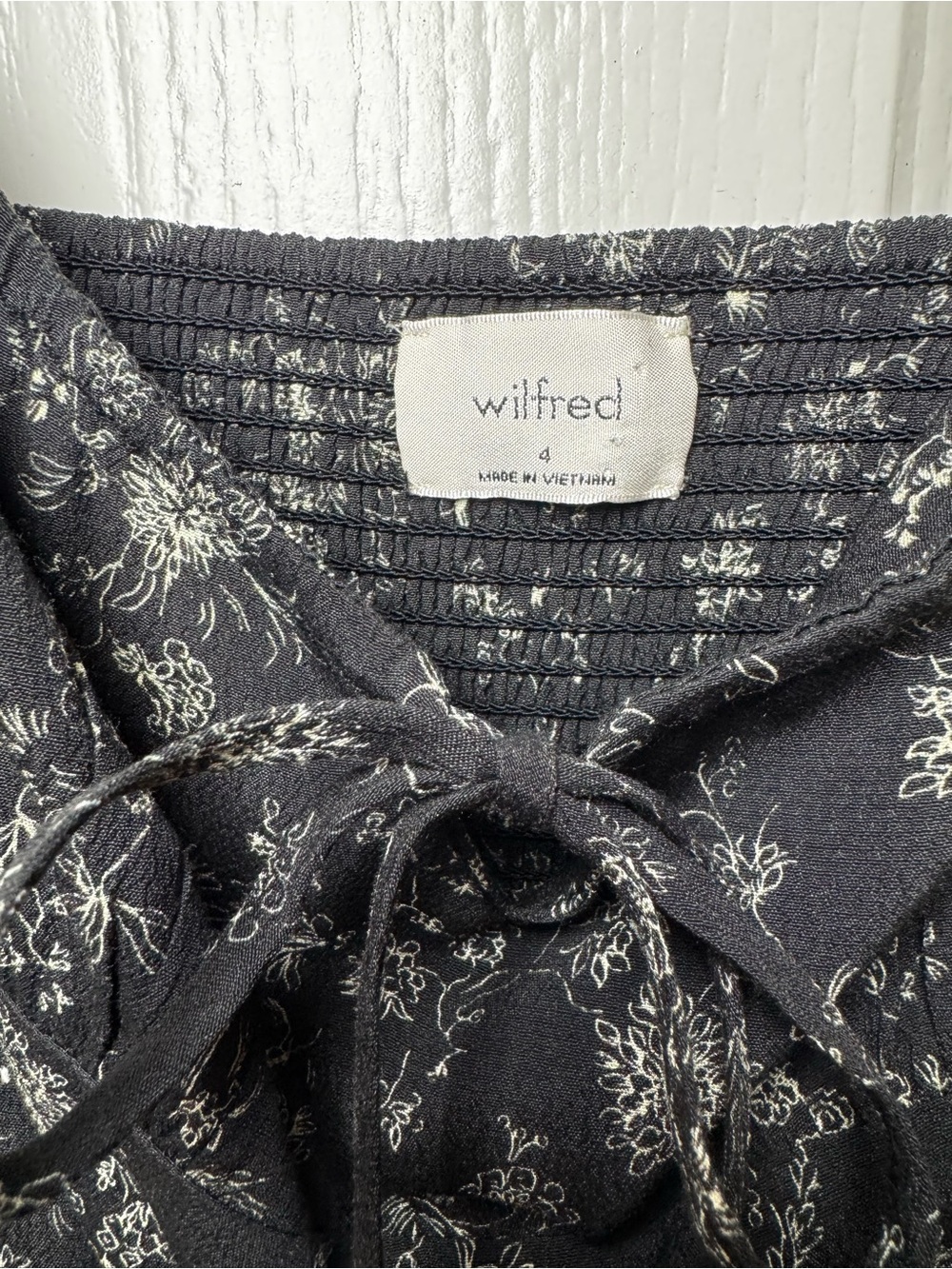 Wilfred Viscose Blend Black Floral Slip Dress with Spaghetti Straps - Picture 4 of 7